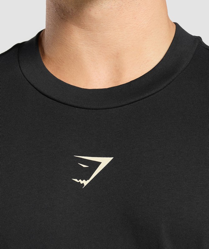 Gymshark Movin' Metal Graphic T-Shirt T-Shirt Heren Zwart | EJUK67590