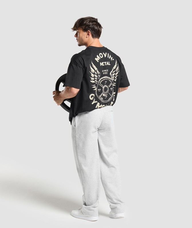 Gymshark Movin' Metal Graphic T-Shirt T-Shirt Heren Zwart | EJUK67590