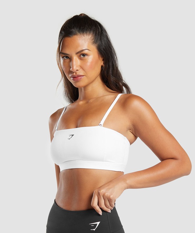 Gymshark Multi Way Strap Bandeau Bra BH Dames Wit | OZGR42358