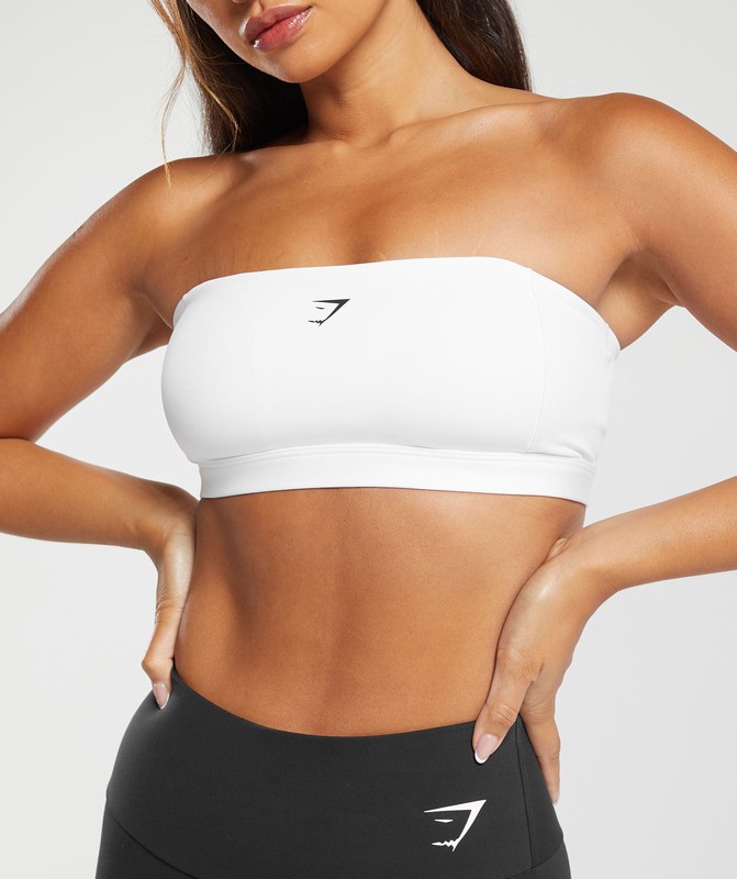 Gymshark Multi Way Strap Bandeau Bra BH Dames Wit | OZGR42358
