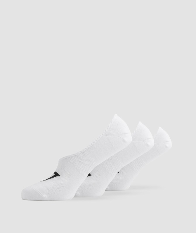 Gymshark No Show Socks 3pk Sokken Dames Wit | ADGT28439