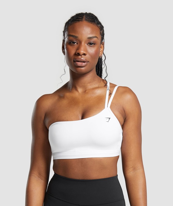 Gymshark One Shoulder Sports Bra Sport BH Dames Wit | ZLIF31657