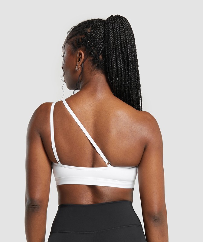 Gymshark One Shoulder Sports Bra Sport BH Dames Wit | ZLIF31657