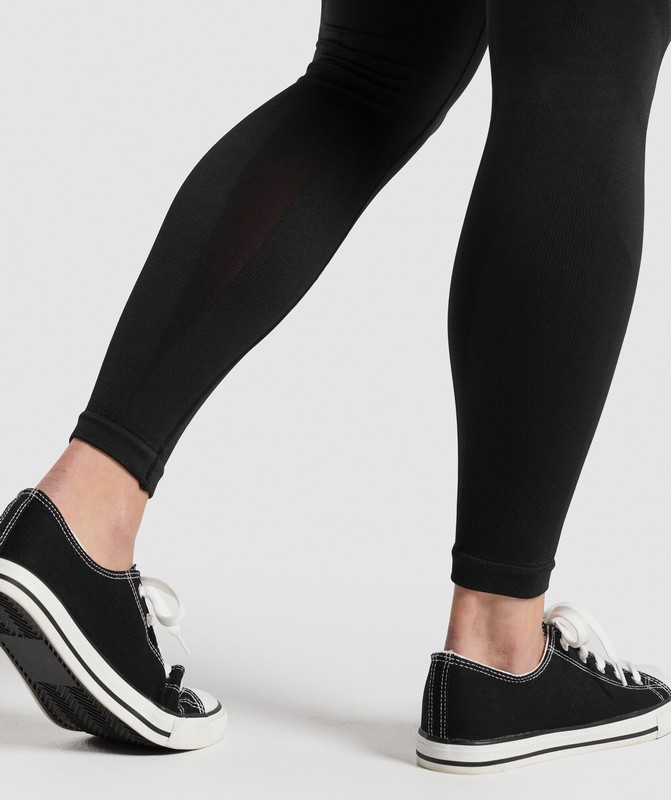 Gymshark Onyx Seamless Leggings Leggings Dames Zwart Rood | GDOM64835