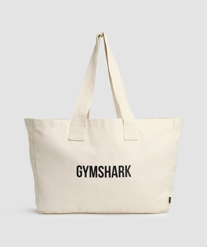 Gymshark Oversized Canvas Tote Tote Dames Wit | BUNM18429