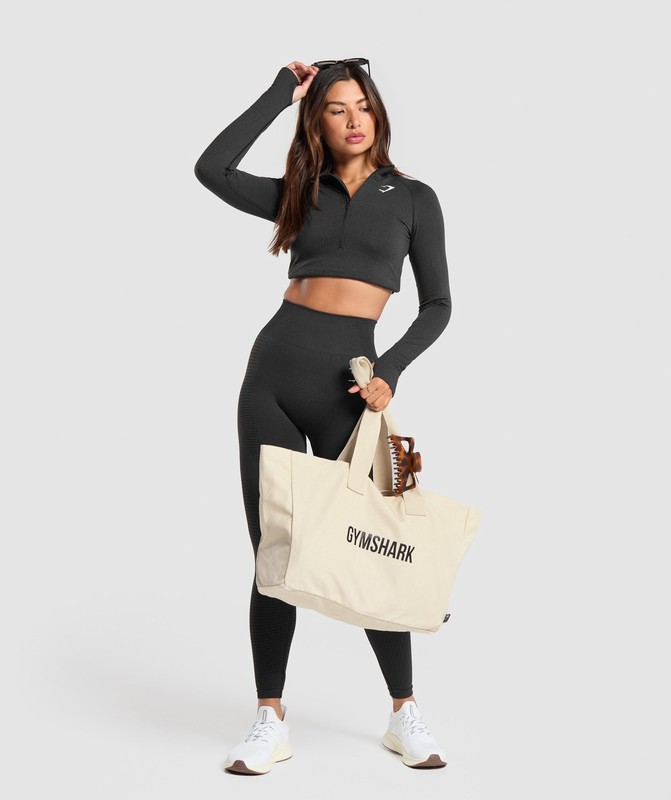 Gymshark Oversized Canvas Tote Tote Dames Wit | BUNM18429