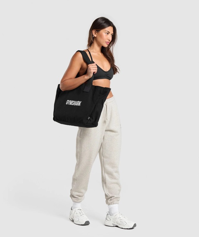 Gymshark Oversized Canvas Tote Tote Heren Zwart | CODP25019