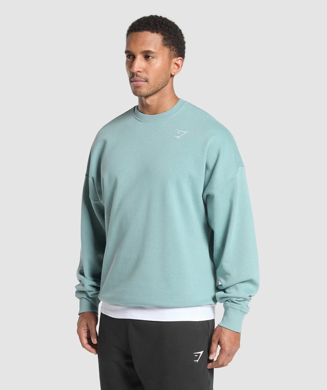 Gymshark Oversized Crest Crew Sokken Heren Blauw | YUVP54803