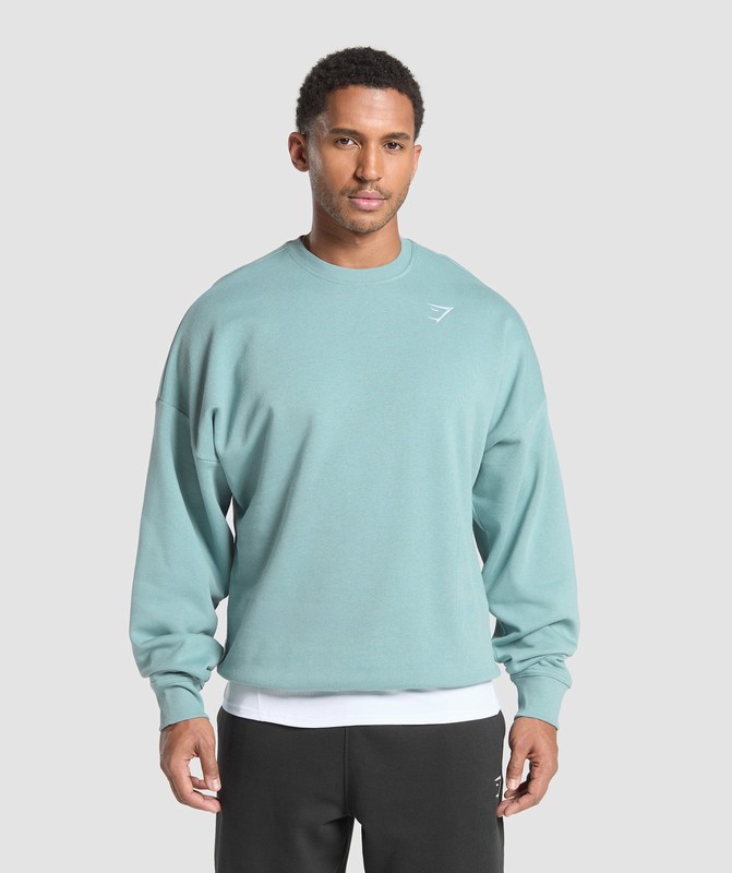 Gymshark Oversized Crest Crew Sokken Heren Blauw | YUVP54803