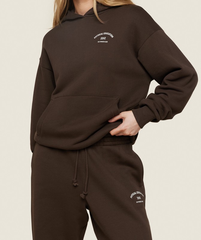 Gymshark Pe Graphic Hoodie Hoodie Dames Bruin | UNAX91487