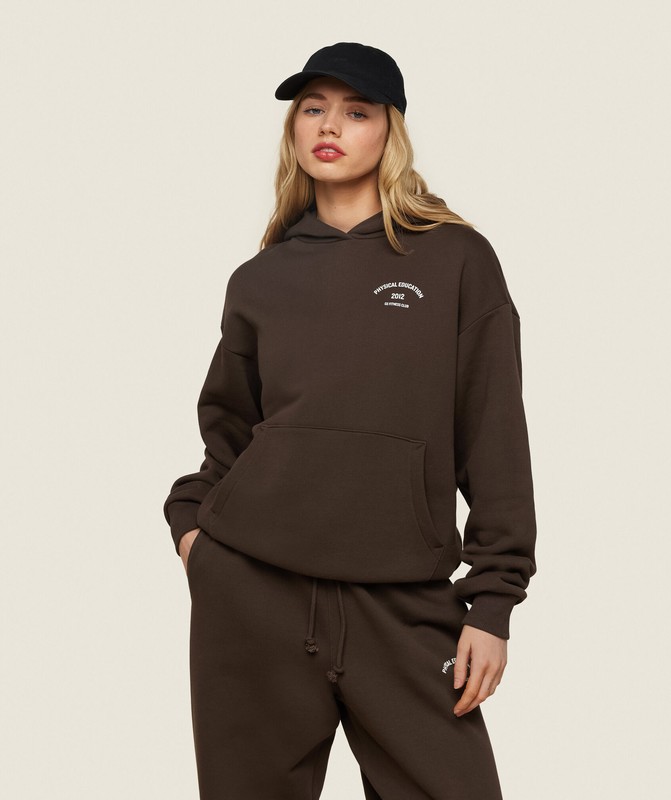Gymshark Pe Graphic Hoodie Hoodie Dames Bruin | UNAX91487
