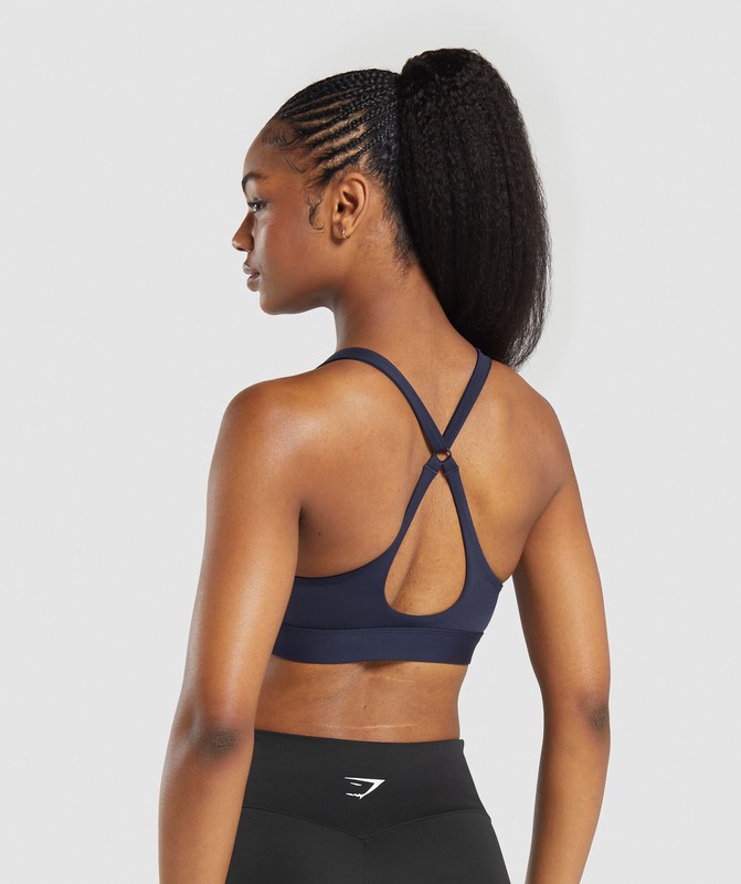 Gymshark Peek A Boo Sports Bra Sport BH Dames Blauw | HMNY86253