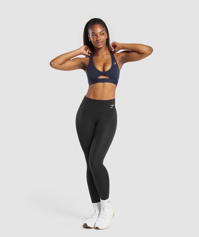 Gymshark Peek A Boo Sports Bra Sport BH Dames Blauw | HMNY86253