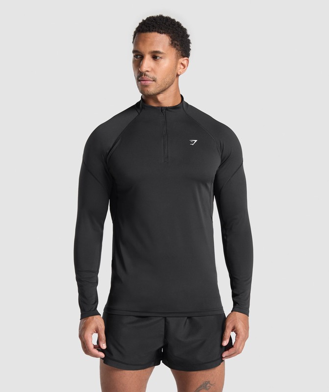 Gymshark Performance 1/4 Zip Pullover Heren Zwart | RQOV15609
