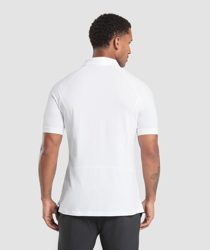 Gymshark Performance Polo Shirt 2 Poloshirt Heren Wit | JVLM76051
