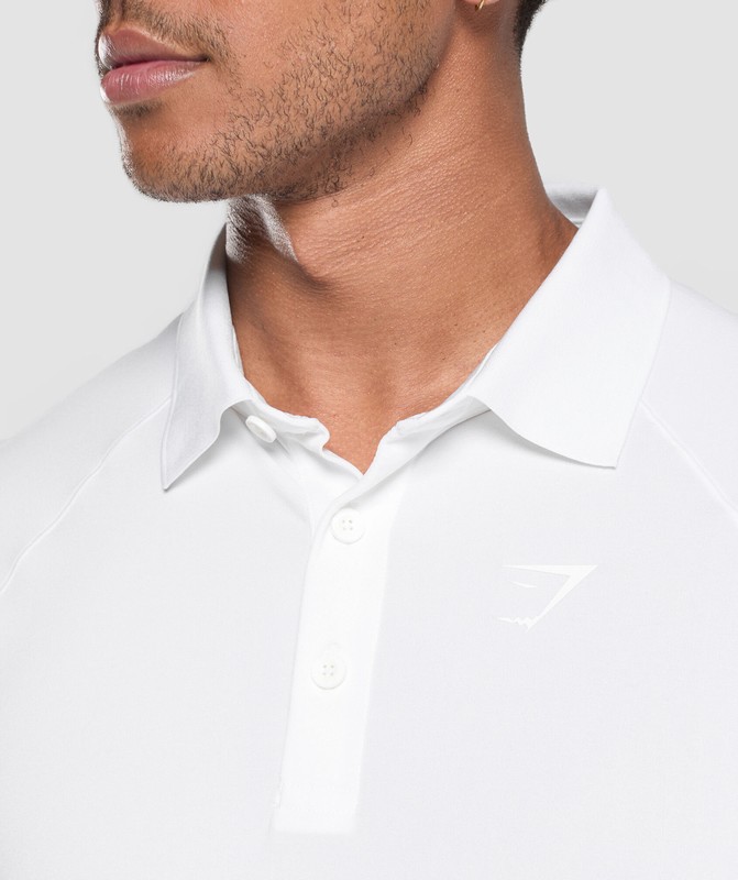Gymshark Performance Polo Shirt 2 Poloshirt Heren Wit | JVLM76051