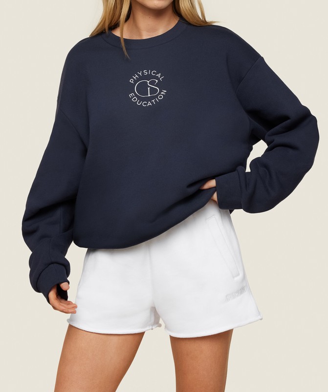 Gymshark Phys Ed Logo Sweatshirt Sweatshirts Dames Blauw | IHAB81570