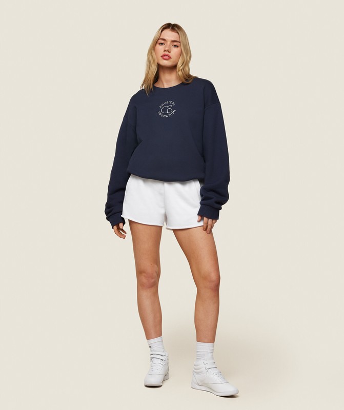 Gymshark Phys Ed Logo Sweatshirt Sweatshirts Dames Blauw | IHAB81570
