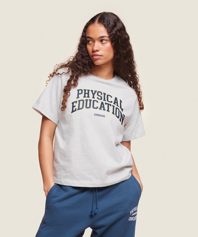 Gymshark Phys Ed T-Shirt T-Shirt Dames Lichtgrijs | WNHE41205