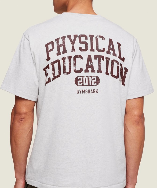 Gymshark Phys Ed T-Shirt T-Shirt Heren Lichtgrijs | BQIO53470