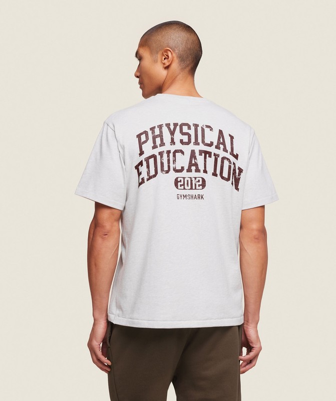 Gymshark Phys Ed T-Shirt T-Shirt Heren Lichtgrijs | BQIO53470