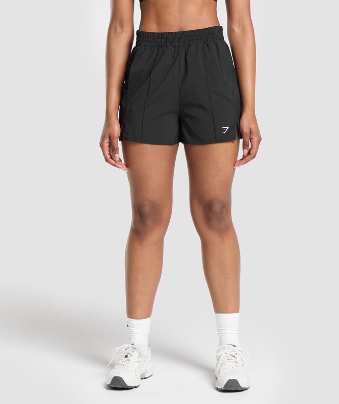 Gymshark Pintuck Shorts Korte Broek Dames Zwart | JEKY71524