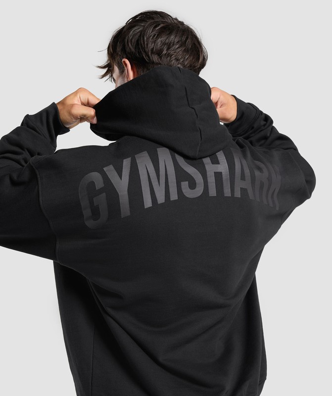 Gymshark Power Hoodie Hoodie Heren Zwart | QTZW91085