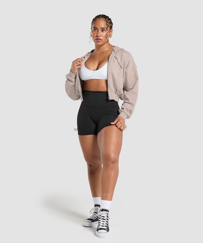 Gymshark Power Midi Zip Hoodie Hoodie Dames Roze | ALGE96035