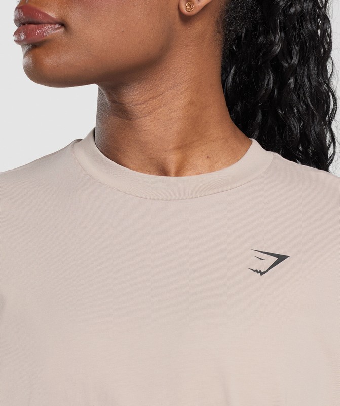 Gymshark Power Overlay OS Baggy Tee GFX T-Shirt Dames Roze | PWDZ24876