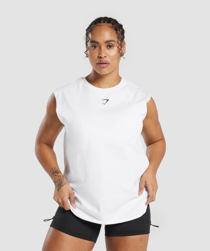 Gymshark Power Tank Tanktop Dames Wit | ZEYB39527