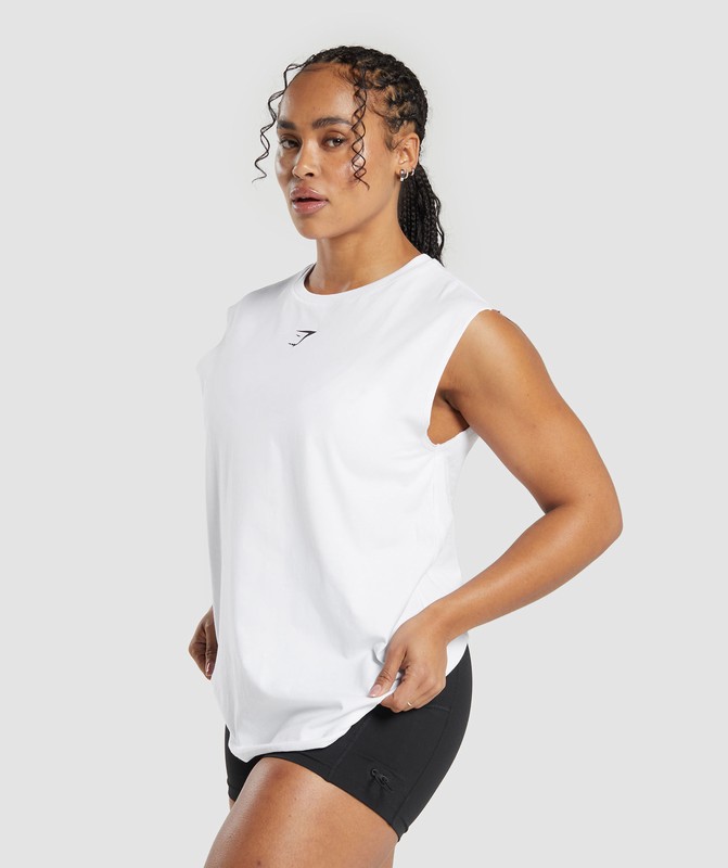 Gymshark Power Tank Tanktop Dames Wit | ZEYB39527