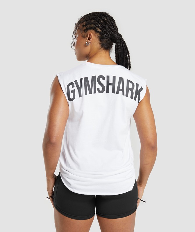 Gymshark Power Tank Tanktop Dames Wit | ZEYB39527