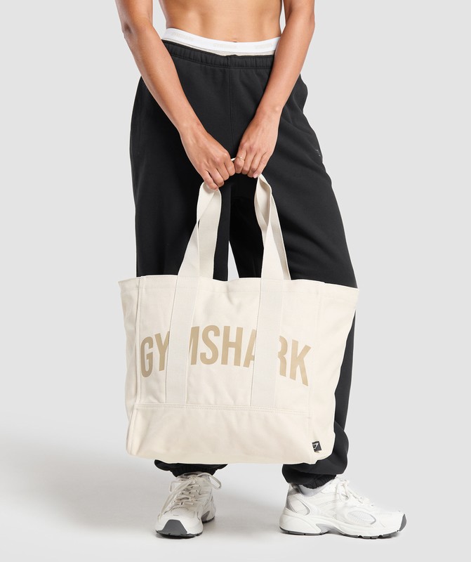 Gymshark Power Tote Tote Heren Wit Beige | SKTW70342