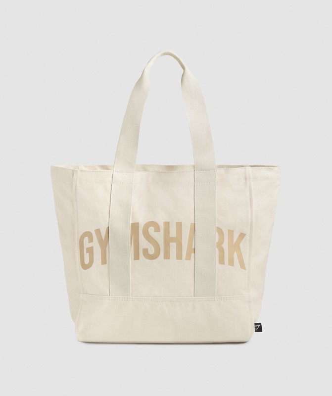 Gymshark Power Tote Tote Heren Wit Beige | SKTW70342