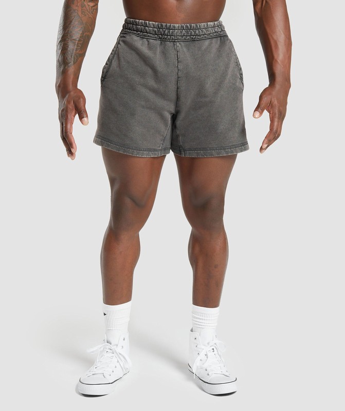 Gymshark Power Washed 5" Shorts Korte Broek Heren Grijs | EJHM47902