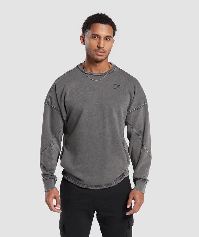 Gymshark Power Washed Crew Sokken Heren Grijs | YCAK84715