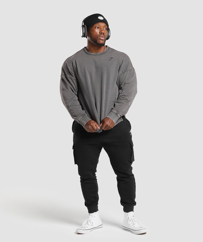 Gymshark Power Washed Crew Sokken Heren Grijs | YCAK84715