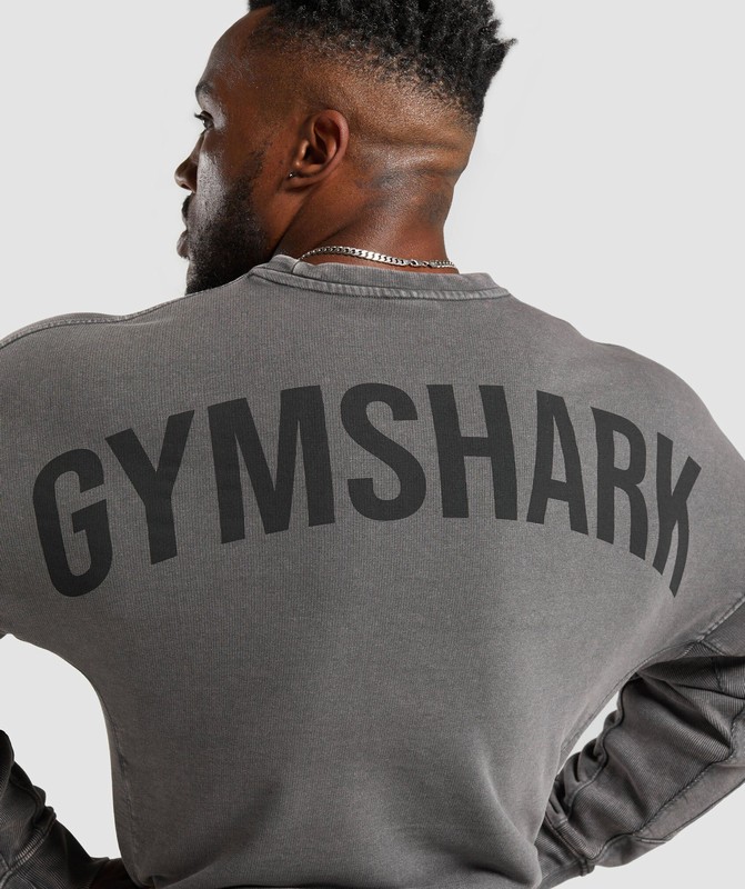 Gymshark Power Washed Crew Sokken Heren Grijs | YCAK84715