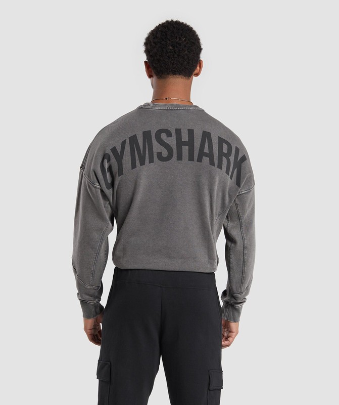 Gymshark Power Washed Crew Sokken Heren Grijs | YCAK84715