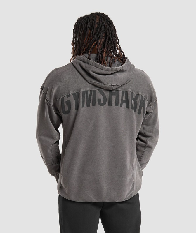 Gymshark Power Washed Hoodie Hoodie Heren Grijs | SOQC52831