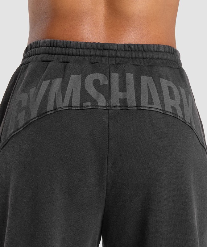 Gymshark Power Washed Joggers Joggingbroek Dames Zwart Lichtturkoois | CQSP52871