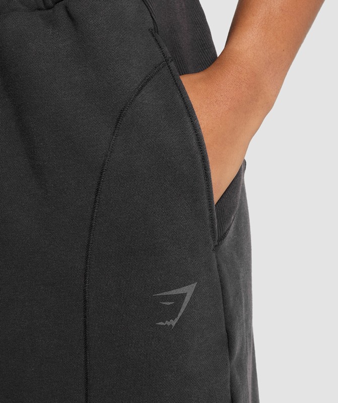 Gymshark Power Washed Joggers Joggingbroek Dames Zwart Lichtturkoois | CQSP52871
