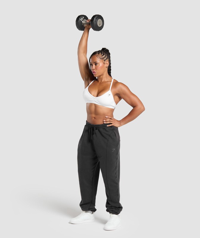 Gymshark Power Washed Joggers Joggingbroek Dames Zwart Lichtturkoois | CQSP52871