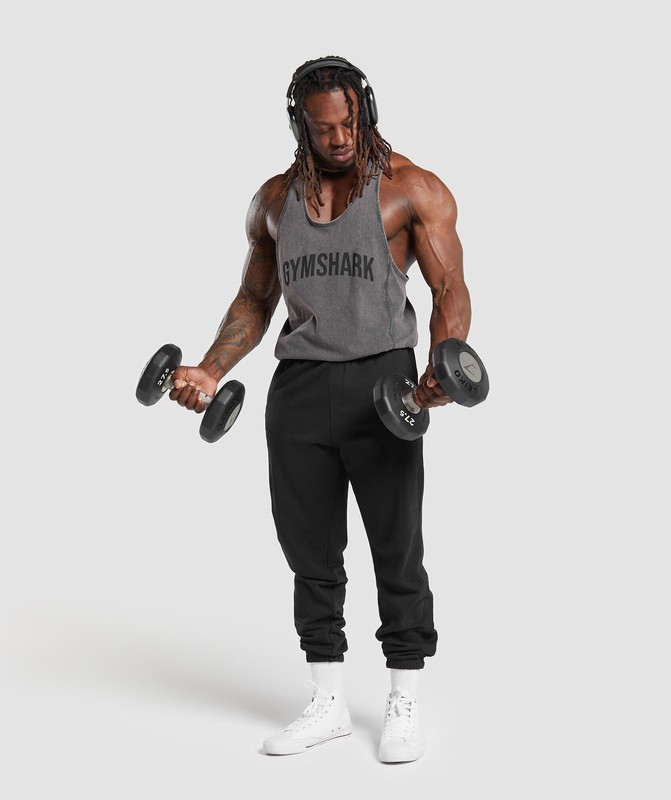 Gymshark Power Washed Stringer Stringer Heren Grijs | NMQH45823