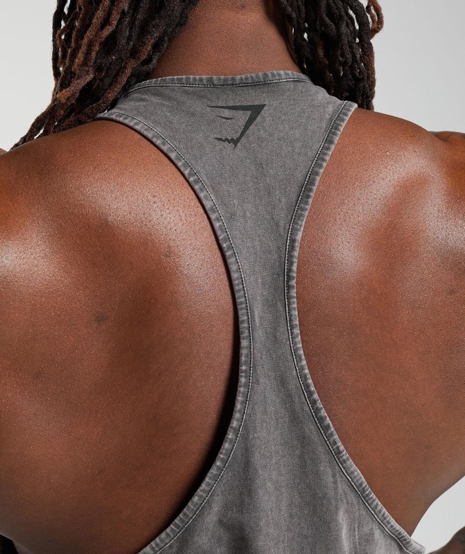 Gymshark Power Washed Stringer Stringer Heren Grijs | NMQH45823