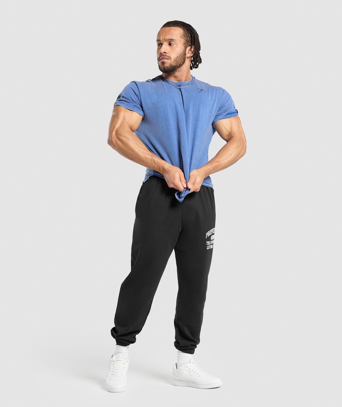 Gymshark Power Washed T-Shirt T-Shirt Heren Blauw | XZGS15430