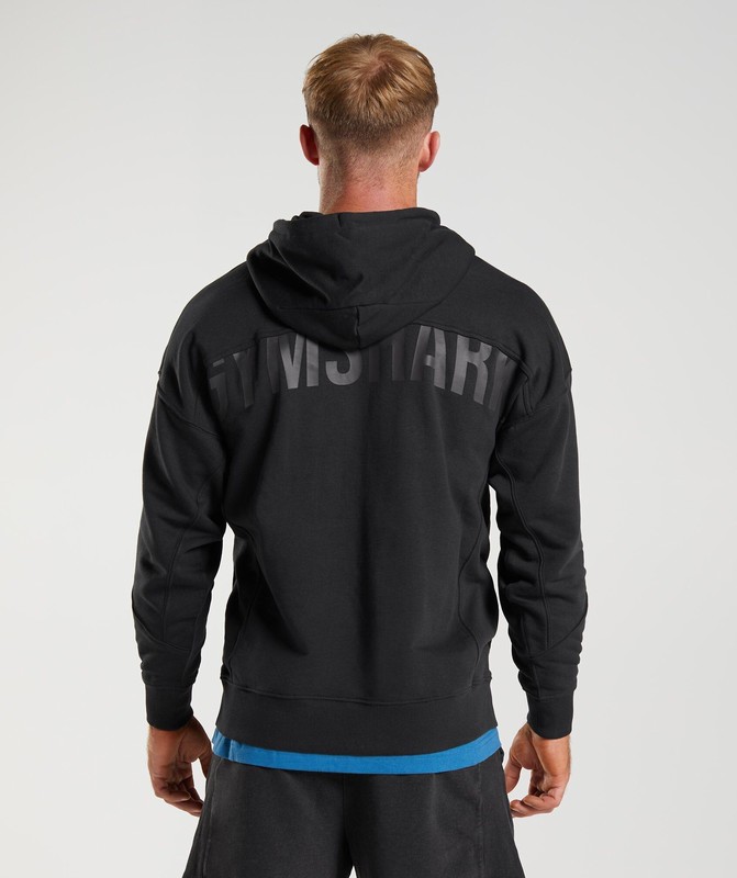Gymshark Power Zip Up Hoodie Hoodie Heren Zwart | URTQ86942