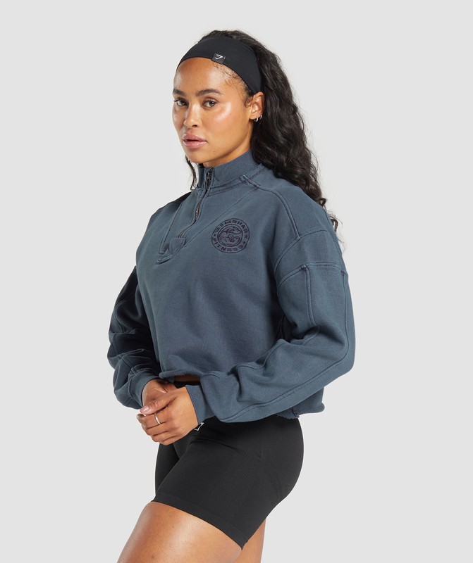 Gymshark Premium Legacy Sweatshirt Sweatshirts Dames Blauw | EMTB05497