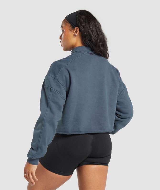 Gymshark Premium Legacy Sweatshirt Sweatshirts Dames Blauw | EMTB05497