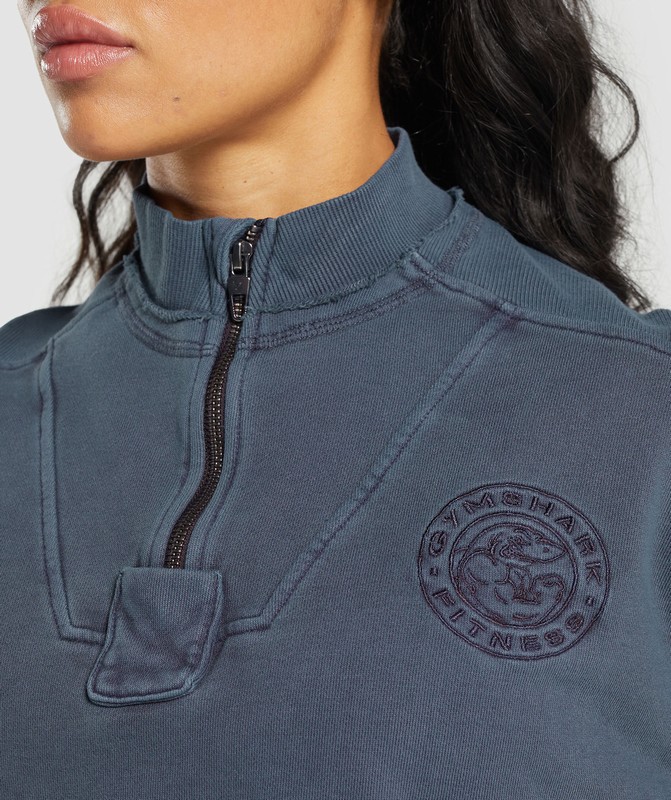 Gymshark Premium Legacy Sweatshirt Sweatshirts Dames Blauw | EMTB05497
